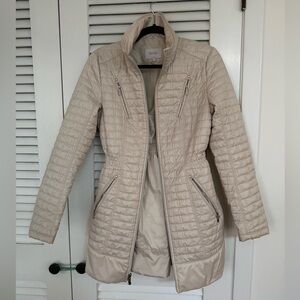 Laundry By Shelli Segal Women's Cream Quilted Puffer Jacket